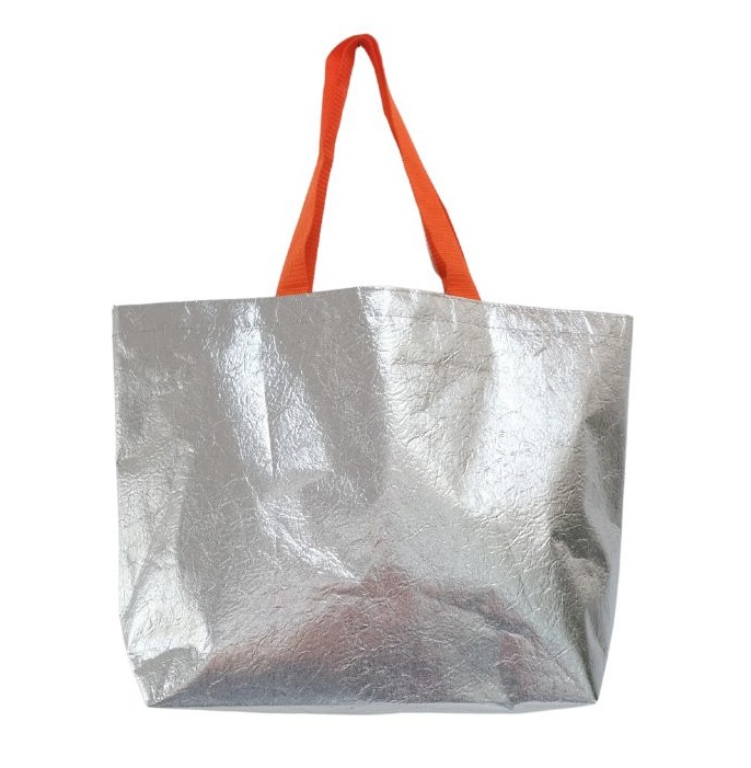 Metallic non-woven tassen - 50/36x14x35Hcm