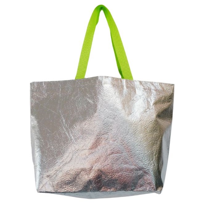 Metallic non-woven tassen - 50/36x14x35Hcm
