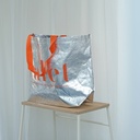 Metallic non-woven tassen - 50/36x14x35Hcm