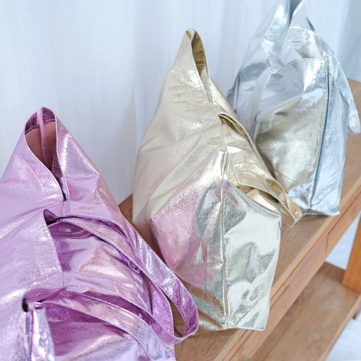 Lederlook draagtassen - 50/36x14x35Hcm