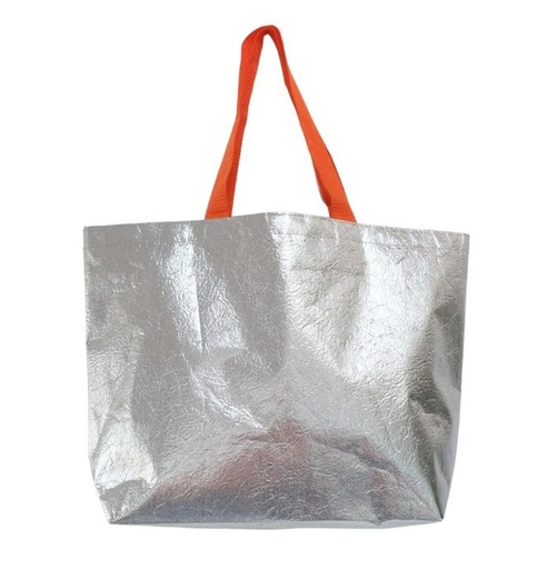 Metallic non-woven tassen - 50/36x14x35Hcm