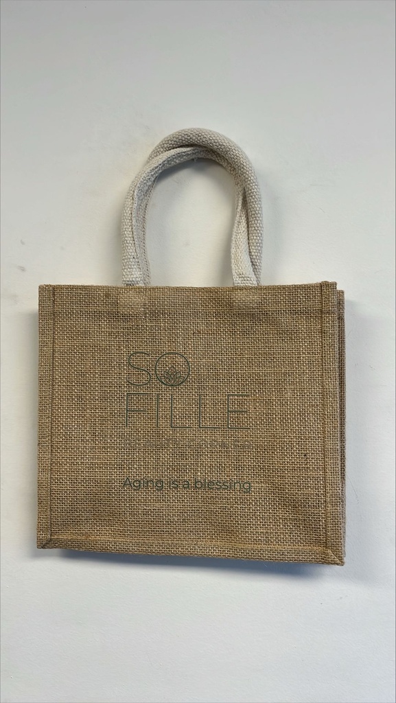 Jute draagtassen - 26x14x22Hcm