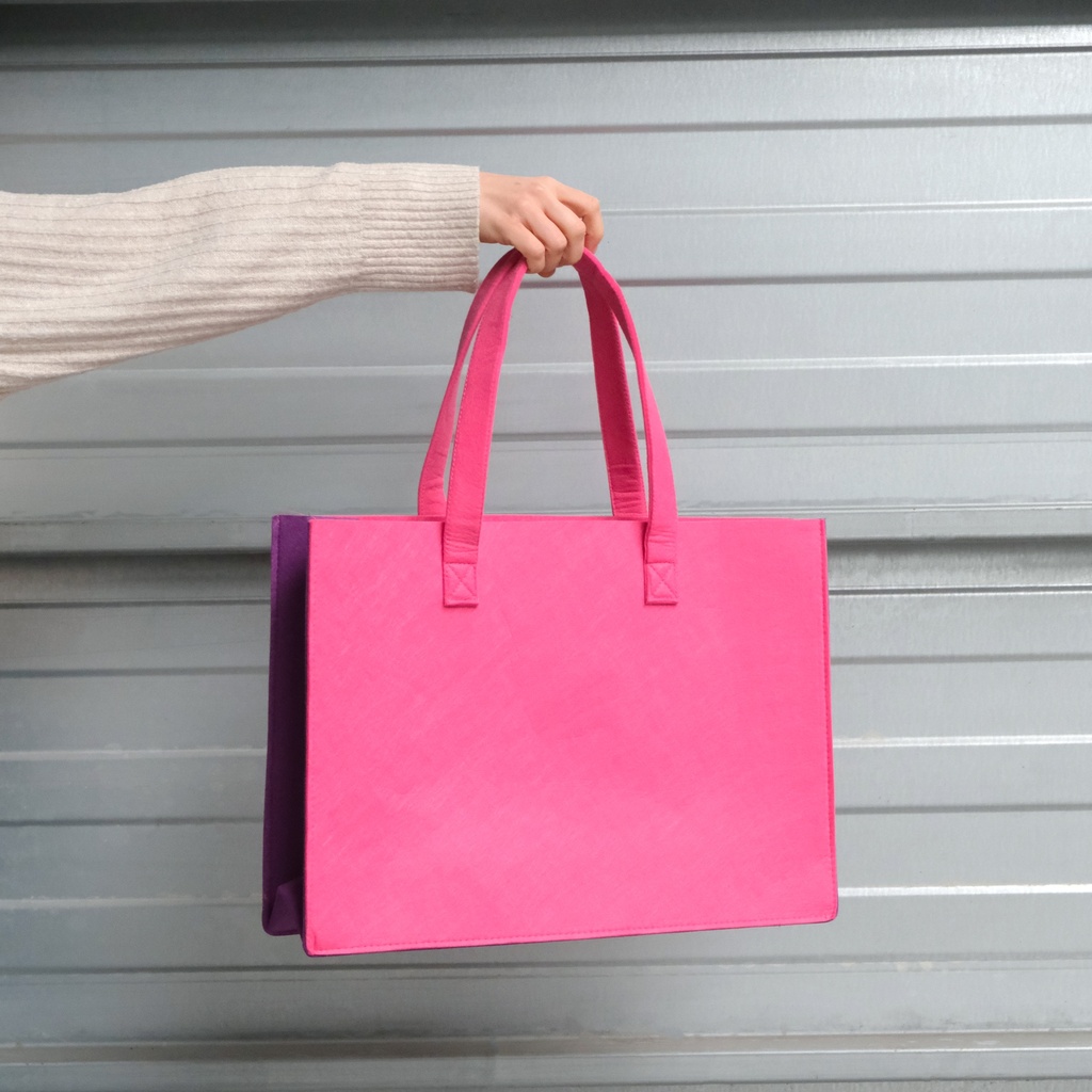 Vilten tassen tweekleurig - 47x14x34Hcm 